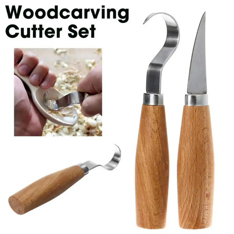 Woodworking Man - Houtsnijmes Beitelhaakmes Snijgereedschap Ergonomische houtbewerkingslepel Duurzaam