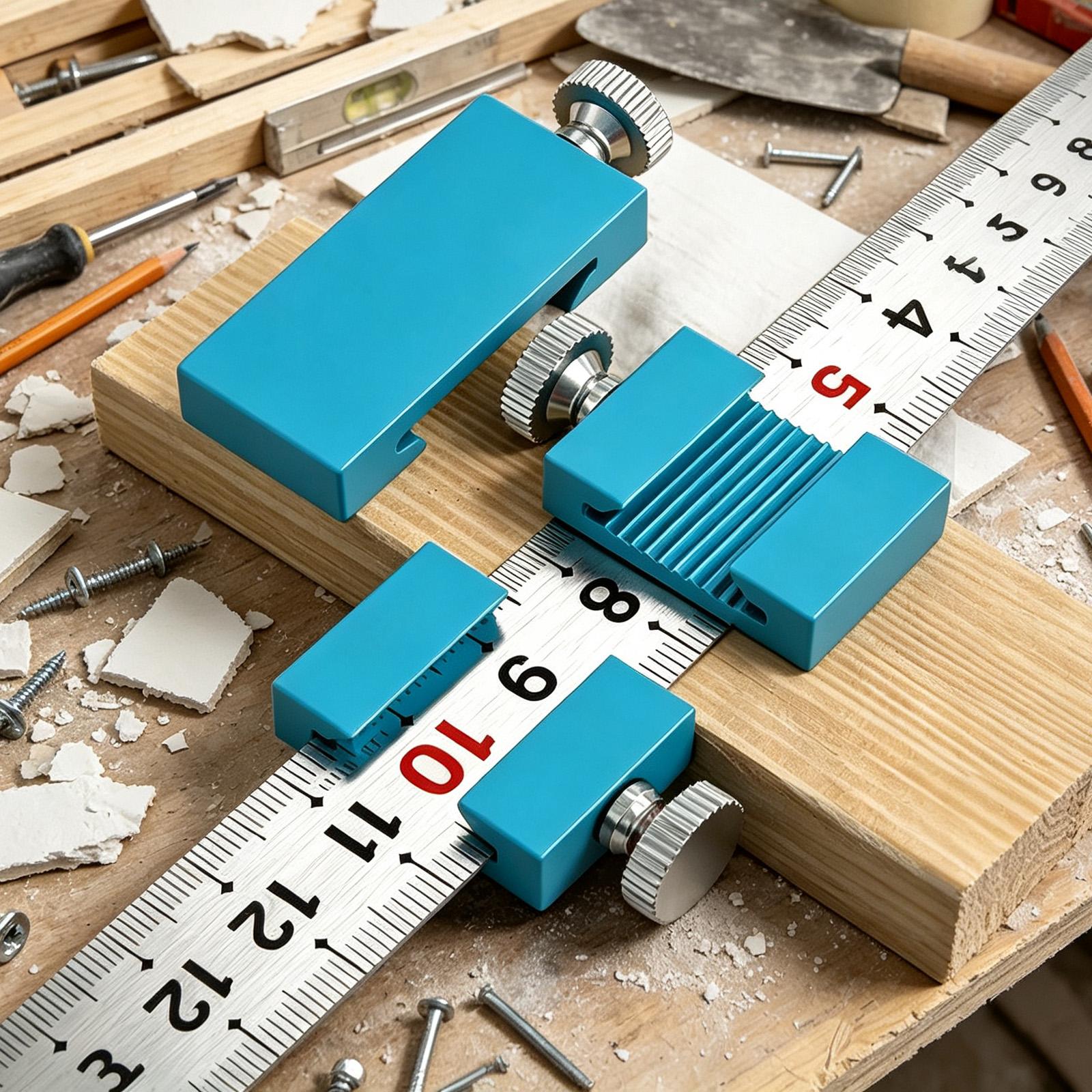 Woodworking Workshop - Timmerwerkgereedschap Timmermansliniaal Positioneringsblok Houtbewerking Stalen schaalstop