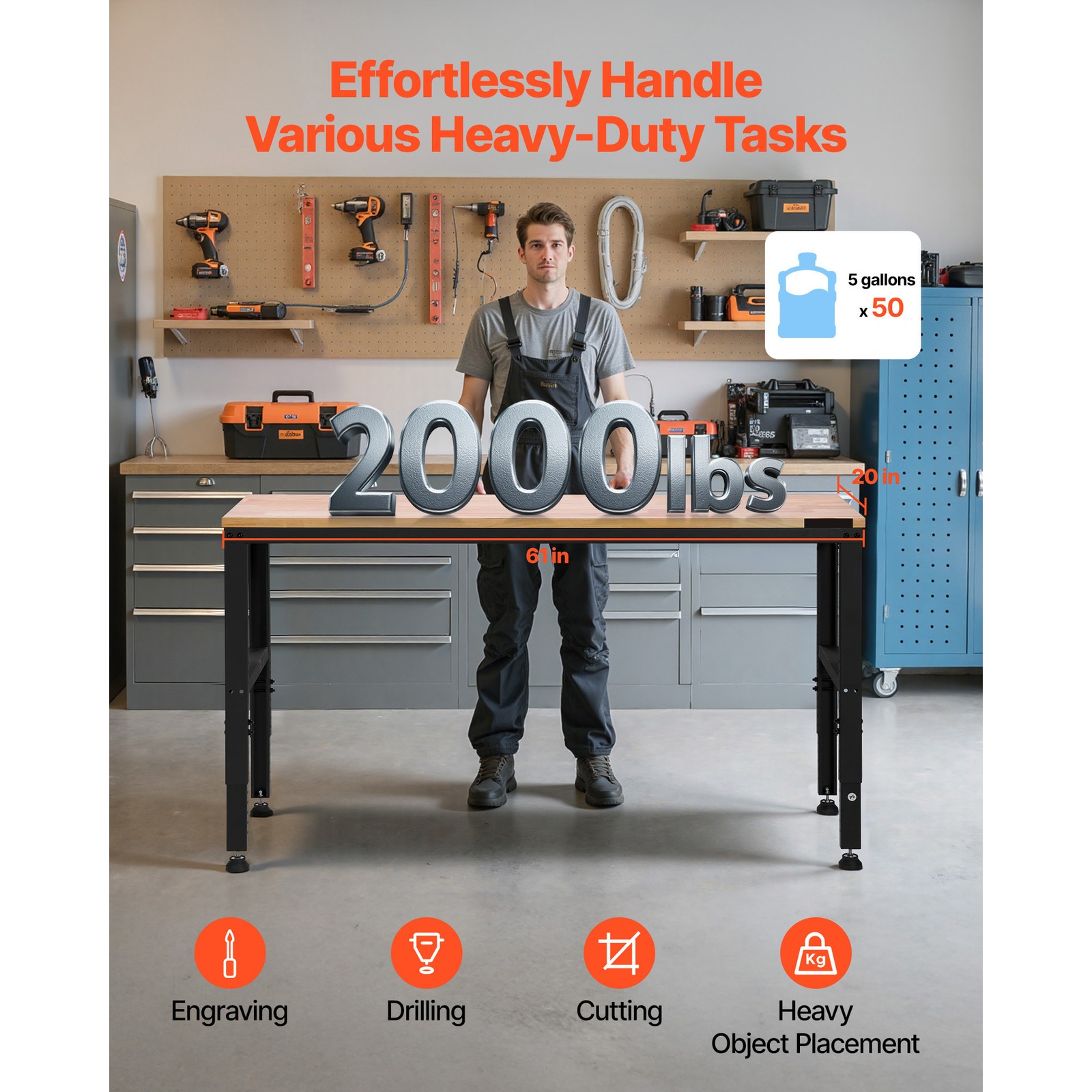 In hoogte verstelbare werkbank - Woodworking Table recensie en prijs