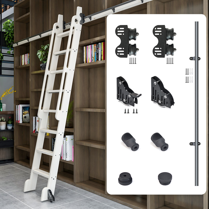 Rollende bibliotheekladderbesl - Woodworking Lofts recensie en prijs