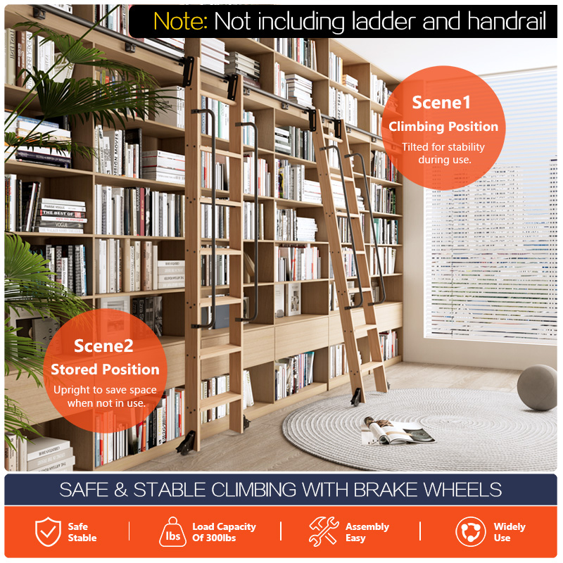 Rolling Bibliotheek Ladder Har - Woodworking Lofts recensie en prijs